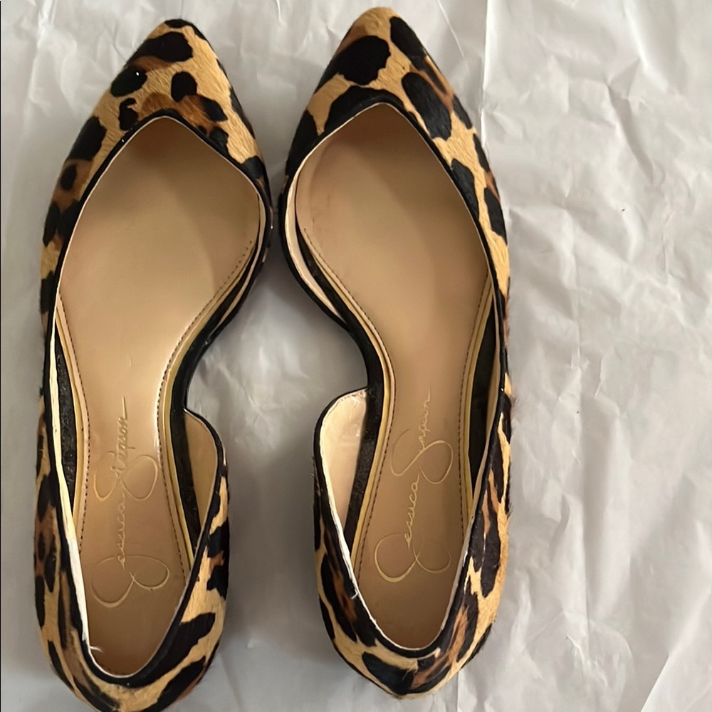 Jessica Simpson Tan and Black Leopard Flats new - Picture 5 of 5